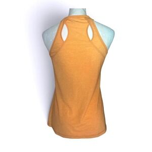 Title Nine Womens Racerback Tank Top Orange Heathered Cutout Back Small RN121896